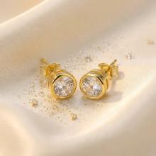 Златни обеци циркон 5 мм