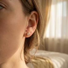 Златни обеци циркон 5 мм