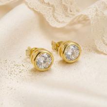 Златни обеци циркон 5 мм