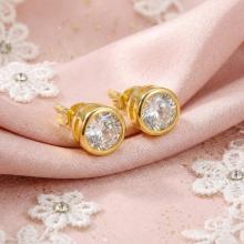 Златни обеци циркон 5 мм