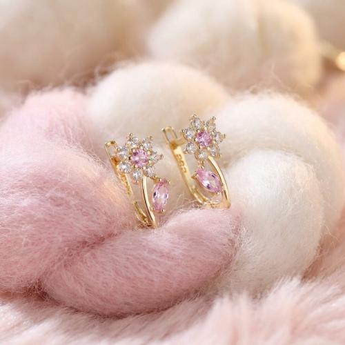 Детски златни обеци Цветенца