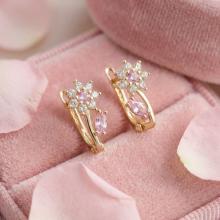 Детски златни обеци Цветенца