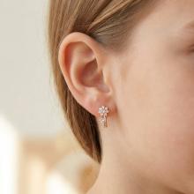 Детски златни обеци Цветенца