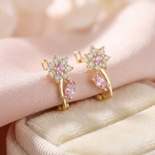 Детски златни обеци Цветенца