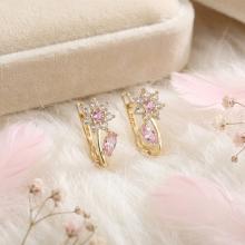 Детски златни обеци Цветенца