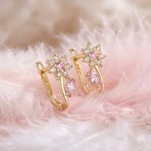 Детски златни обеци Цветенца