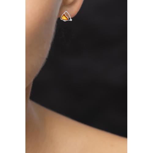 Сребърни обеци с емайл SO125