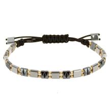 Мъжка гривна със златни топчета и хематит