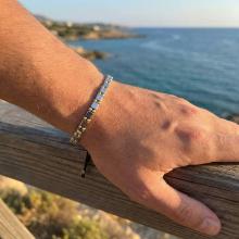 Мъжка гривна със златни топчета и хематит