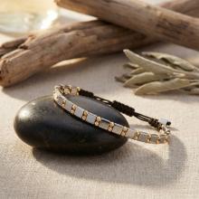 Мъжка гривна със златни топчета и хематит