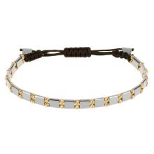 Мъжка гривна със златни топчета и хематит