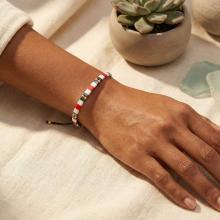 Мъжка гривна със златни топчета и хематит