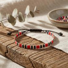 Мъжка гривна със златни топчета и хематит