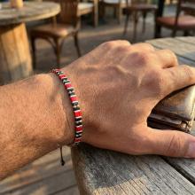 Мъжка гривна със златни топчета и хематит