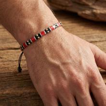 Мъжка гривна със златни топчета и хематит