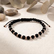 Гривна със златни топчета и черен оникс R4