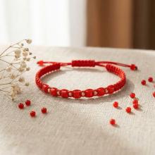 Мъжка гривна със златни топчета и черен оникс R22