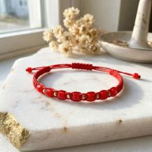 Мъжка гривна със златни топчета и черен оникс R22