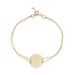 Златна гривна с кръгла плочка