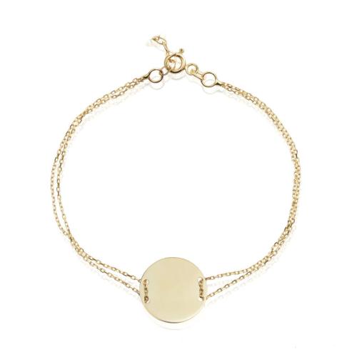 Златна гривна с кръгла плочка