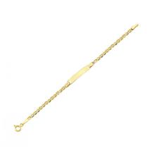 Златна детска гривна с плочка