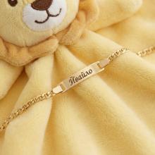 Златна детска гривна с плочка