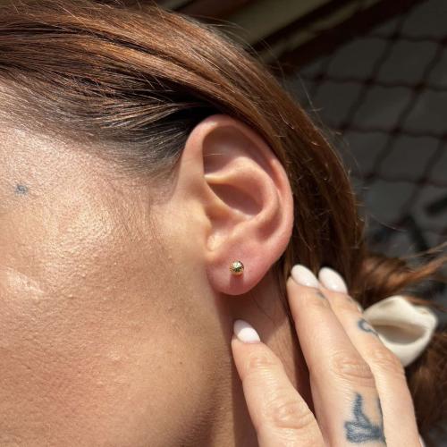 Златни обеци Релефни топче 5мм