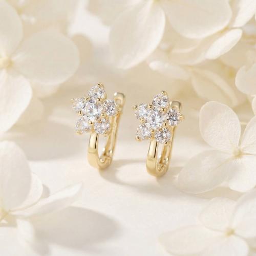 Детски златни обеци Цветенца