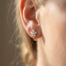 Детски златни обеци Цветенца