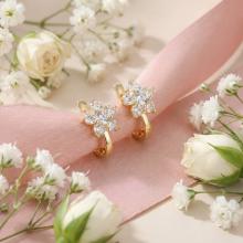 Детски златни обеци Цветенца