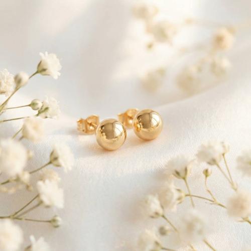 Златни обеци топче 4мм
