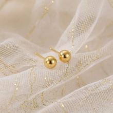 Златни обеци топче 6мм