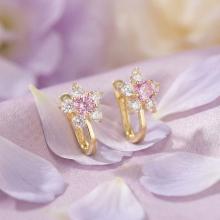 Детски златни обеци Цветенца