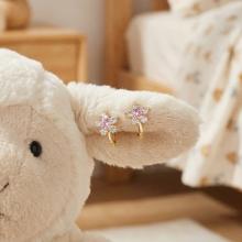 Детски златни обеци Цветенца