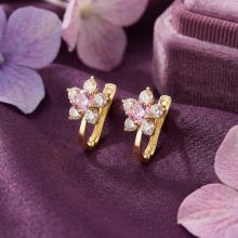 Детски златни обеци Цветенца