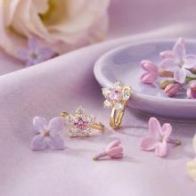 Детски златни обеци Цветенца