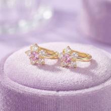 Детски златни обеци Цветенца