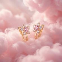 Детски златни обеци Цветенца