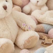 Детски златни обеци Цветенца