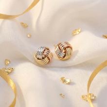 Трицветни златни обеци Love Knot Трицветни златни обеци Love Knot
