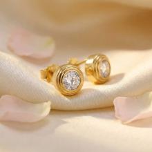 Златни обеци циркон