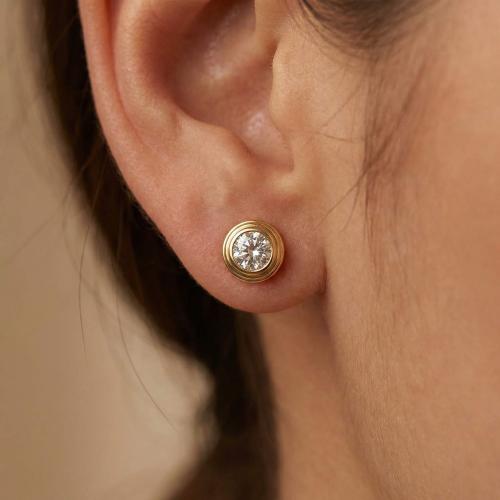 Златни обеци циркон