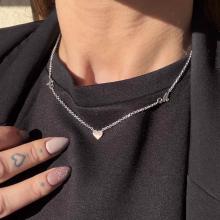 Сребърно колие със сърце и буква по избор Сребърно колие със сърце и буква по избор