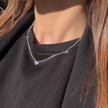 Сребърно колие със сърце и буква по избор