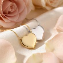 Златно колие Сърце с възможност за гравиране (10мм)