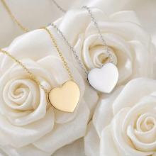 Златно колие Сърце с възможност за гравиране (10мм)