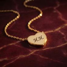 Златно колие Сърце с възможност за гравиране (10мм)