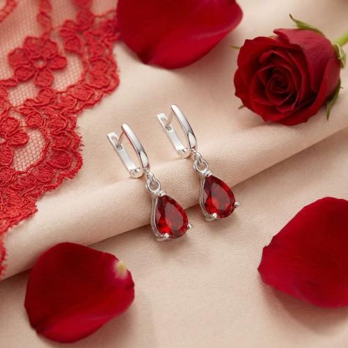 Сребърни Обеци Кристална Капка