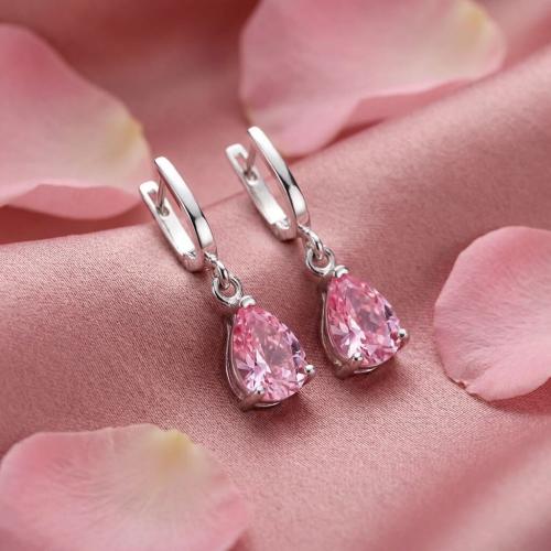 Сребърни Обеци Кристална Капка