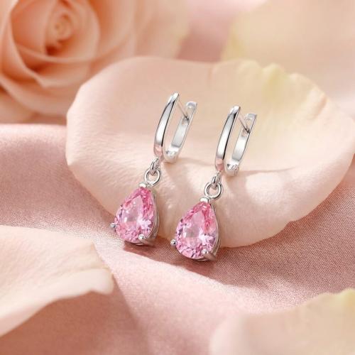 Сребърни Обеци Кристална Капка